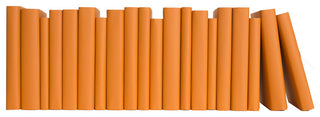 Decorative Books - Tangerine Paper Wrapped - Orange Books By The Foot