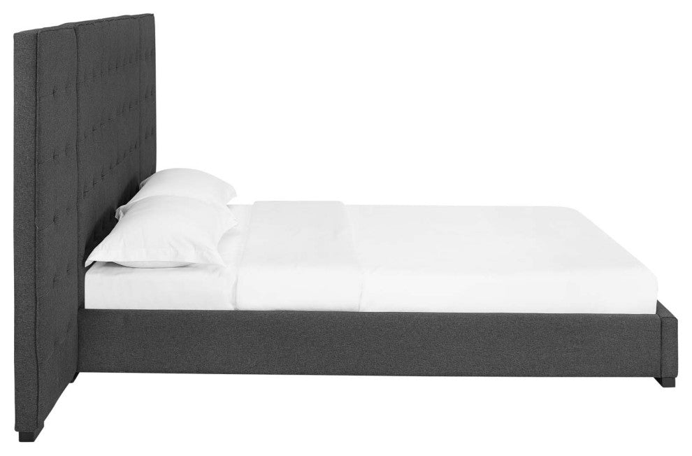 Primrose Queen Upholstered Fabric Platform Bed