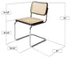 Marcel Breuer Cane Chrome Side Chair, Walnut