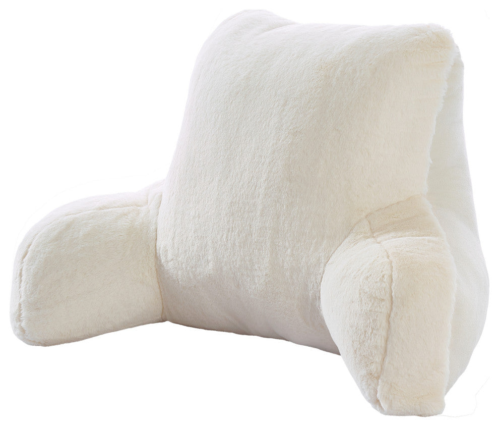 Solid Faux Fur Bedrest, Egret