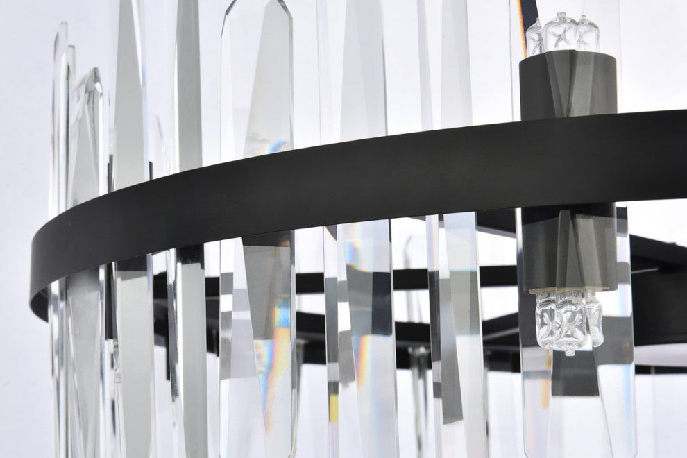 Modern Black 16-Light Chandelier