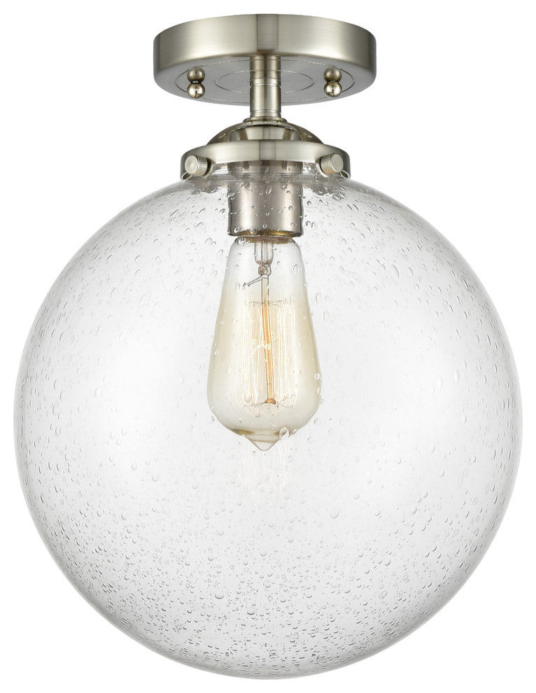 X-Large Beacon 1-Light Semi-Flush Mount, Brushed Satin Nickel, Seedy