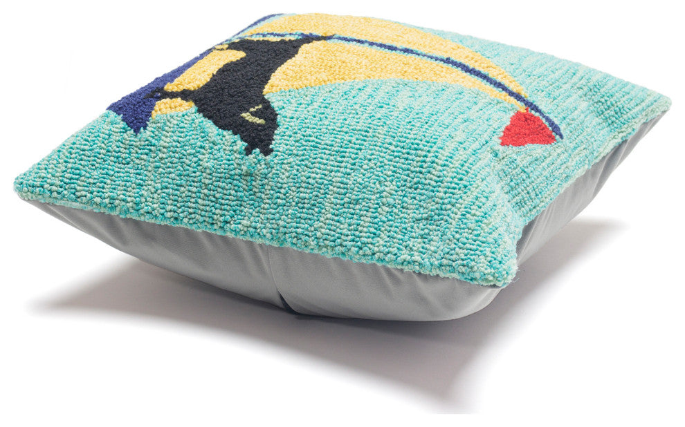 Frontporch Sailing Dog Pillow, Yellow, 18"x18"