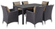 Modway Convene 7 Piece Outdoor Patio Dining Set, Espresso Mocha