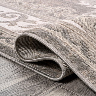 Rosalia Cottage Medallion Area Rug, Gray/Ivory, 8x10