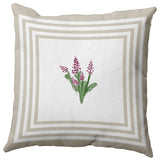 Framed Bouquets Decorative Throw Pillow, Oatmeal, 16"x16"