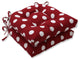 Polka Dot Red Reversible Chair Pad Set of 2