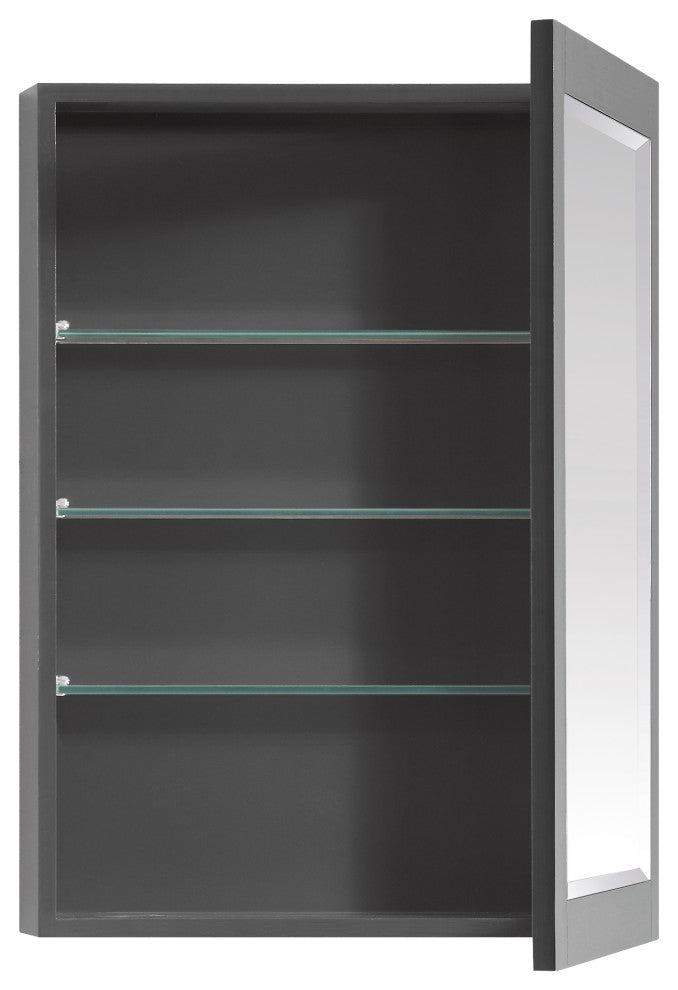 Avanity 22" Mirror Cabinet For Allie/Austen, Twilight Gray With Matte Gold Trim