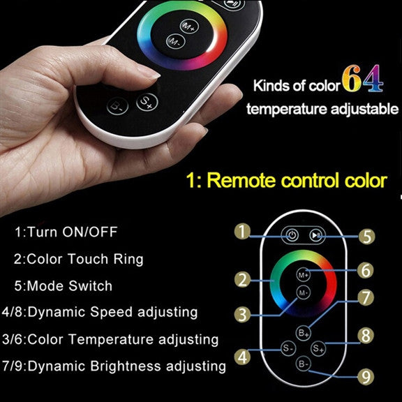 LED Mist Hot and Cold Shower System, Square Hand Shower, Remote Control