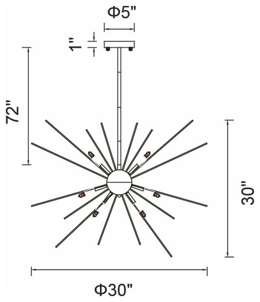 Savannah 9 Light Chandelier With Black Finish