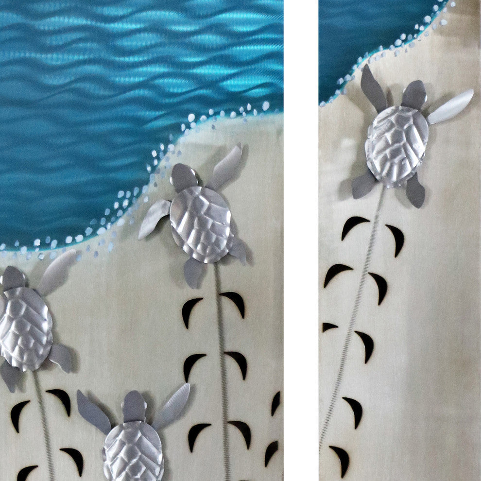 "Making Tracks" Baby Seaturtles Triptych