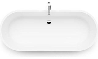 ADM Rounded Freestanding Bathtub, Glossy White, 66.9"