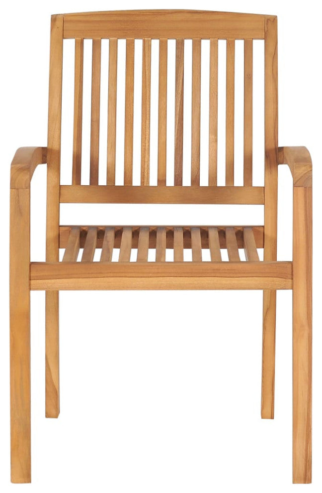 vidaXL 2x Solid Teak Wood Patio Chairs with Beige Cushions Garden Seating