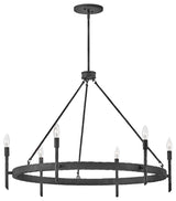 Tress Six Light Chandelier, Forged Iron