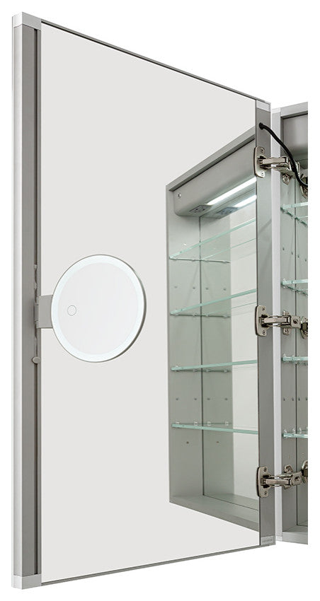 Edge Royale 24" LED Medicine Cabinet Defogger 3X Adjustable Magnifying Mirror