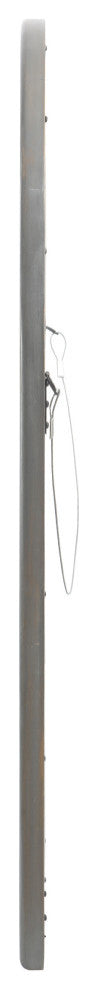 Sebastiane Traditional Arched Windowpane Mirror, Gray Wash