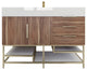 Madison 48" Free Standing Vanity with Reinforced Acrylic Sink, White Oak