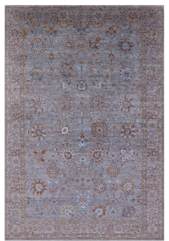 Persian Wool and Silk Hand Knotted Rug 6' 0" X 9' 0" Q6944
