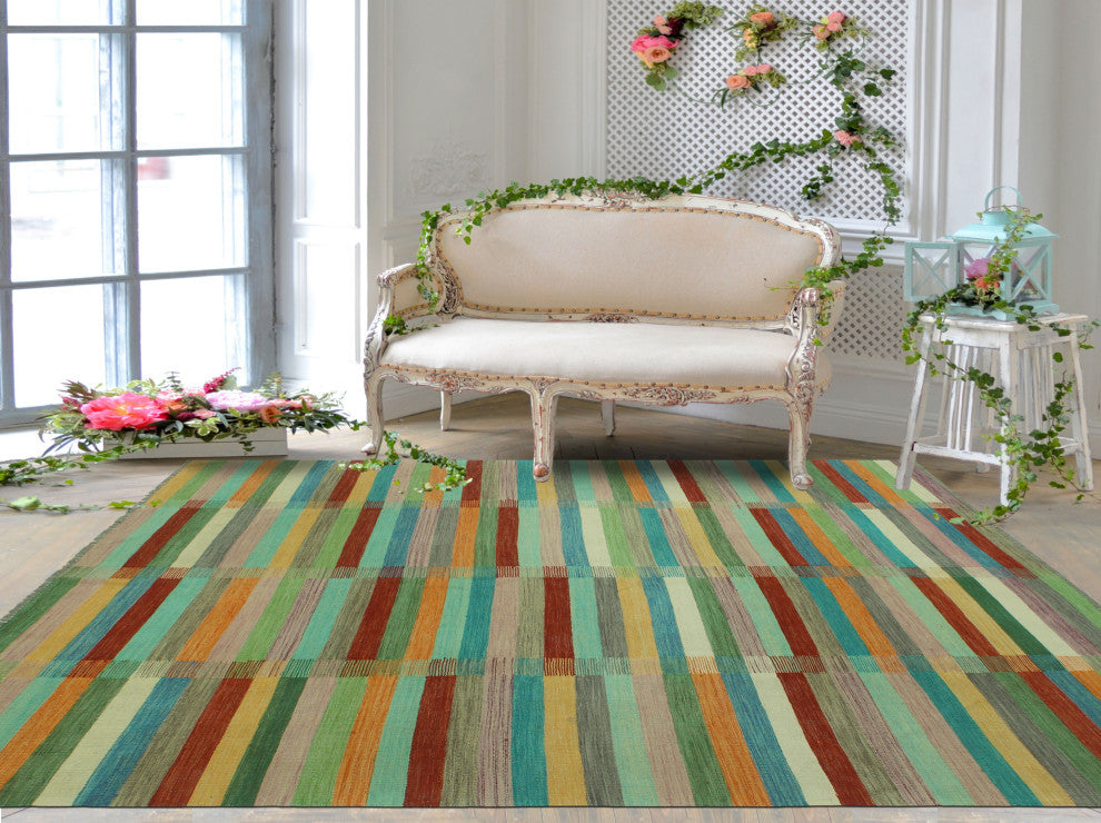 Winchester Kilim Norton Red/Blue Rug, 6'6x9'8
