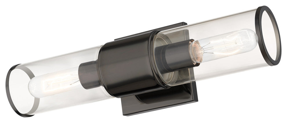 Quincy 2-Light Black Chrome Vanity Sconce