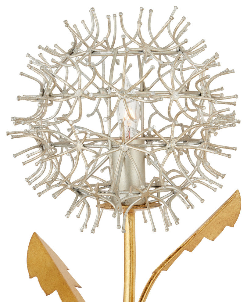 Dandelion Silver and Gold Wall Sconce