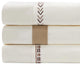 350 TC Cream Sheet Set With Arrow Embroidery, Queen