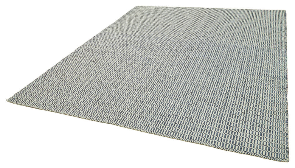 Rug N Carpet - Handmade Modern Design 8' 0'' x 10' 0'' Wool Flatweave Kilim Rug