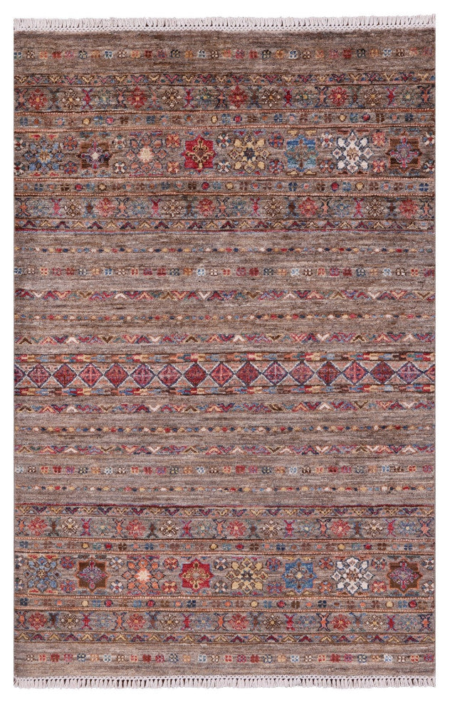 Super Kazak Khorjin Handmade Wool Rug 3' 4" X 5' 1" Q10043