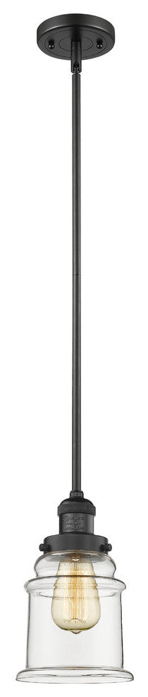 Canton 1-Light Dimmable LED Pendant, Matte Black, Glass: Clear