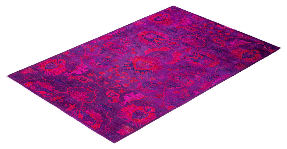 Vibrance One-of-a-Kind Hand-Knotted Area Rug Purple, 5' 3" x 7' 8"