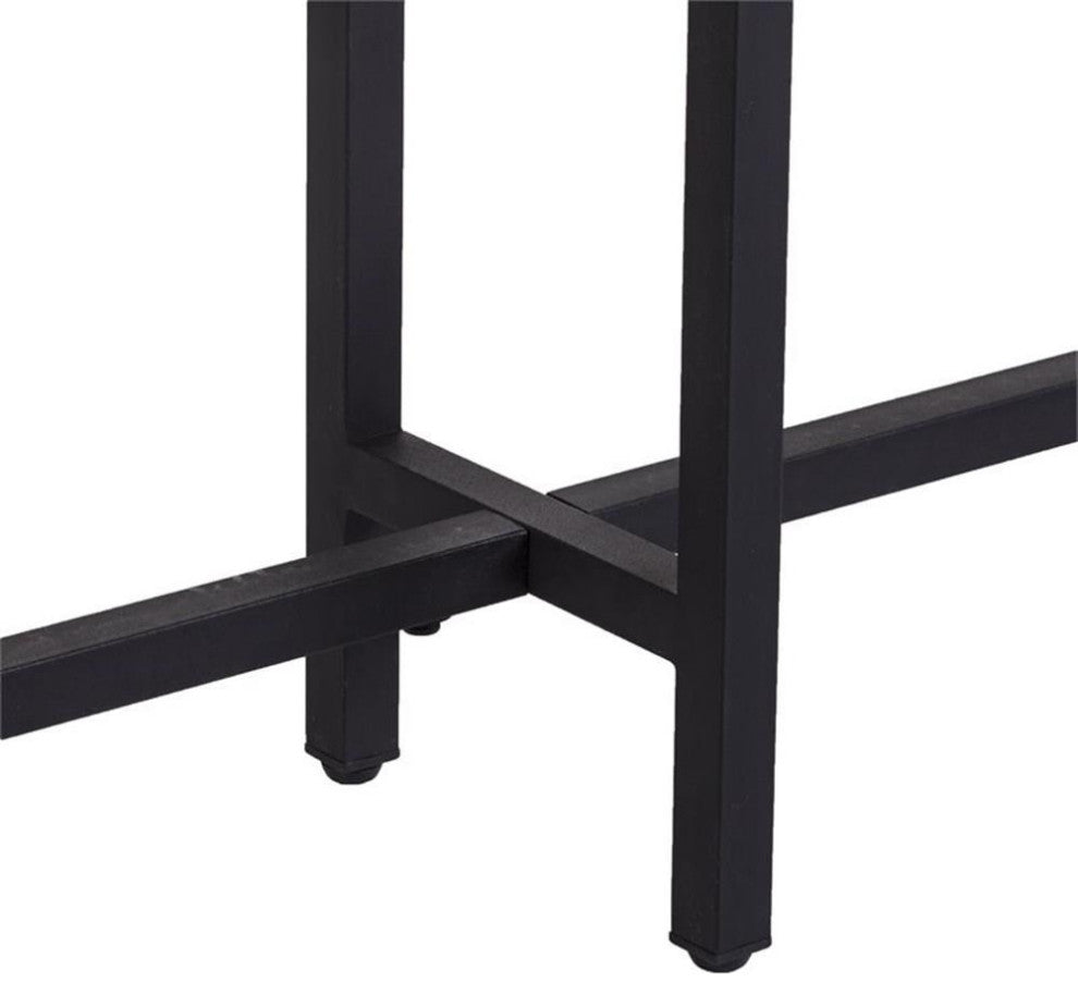 Southern Enterprises Hendry Long Narrow Wooden Console Table in Matte Black