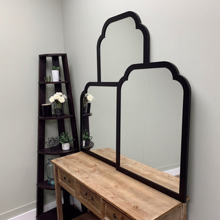 Verdon Framed Mantel Mirror, Clover Cathedral, 38.4"x27.4", Matte Black