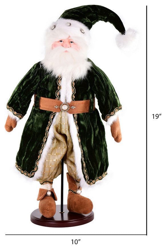 Vickerman KV200919 19" Silent Night Collection Santa Doll With Stand