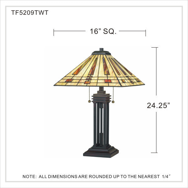 Stevie 2-Light Table Lamp, Western Bronze