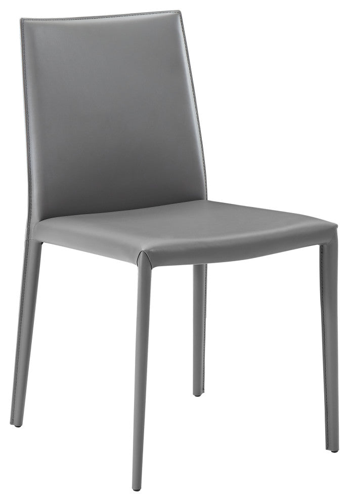 Elite Living Prima, Set of 2, Mid-Century Modern Dining Chair, Gray