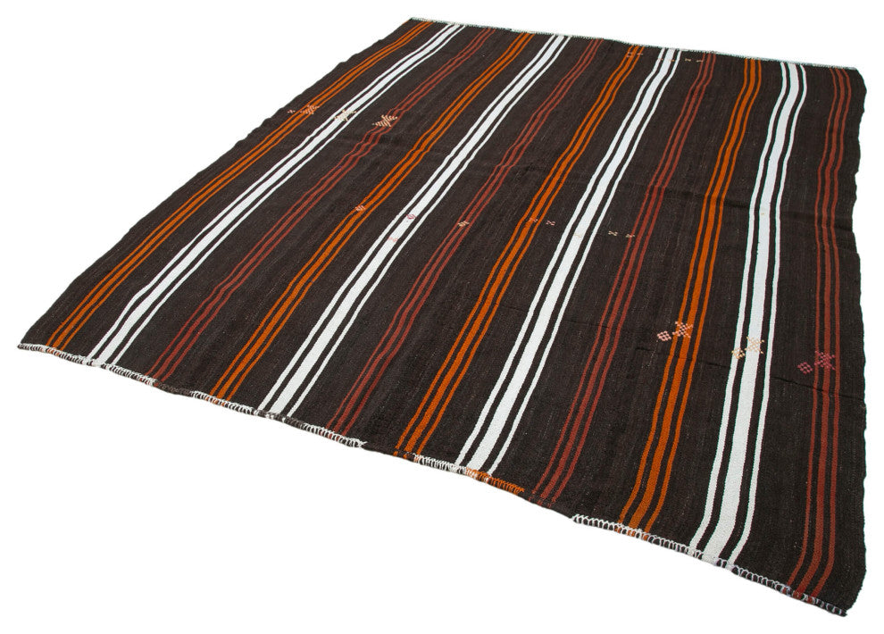 Rug N Carpet - Handmade Anatolian 7' 1'' x 8' 10'' Vintage Goat Hair Kilim Rug