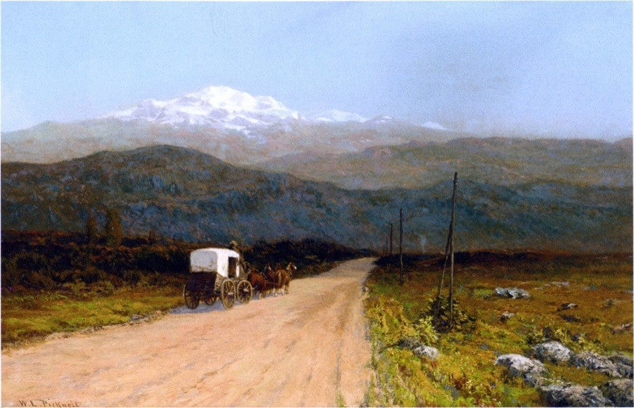 William Lamb Picknell Mountain Landscape With Coach Wall Decal