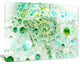 Green Blue Fractal Molecules, Oversized Abstract Canvas Art Print, 60x40