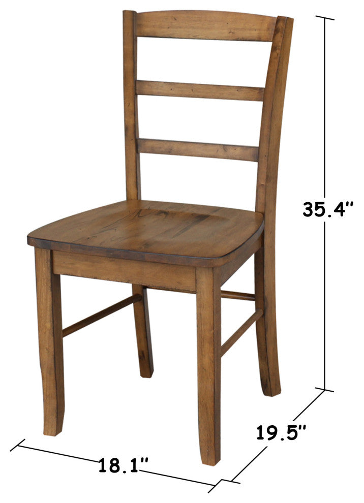 Set of Two Madrid Chairs, Pecan