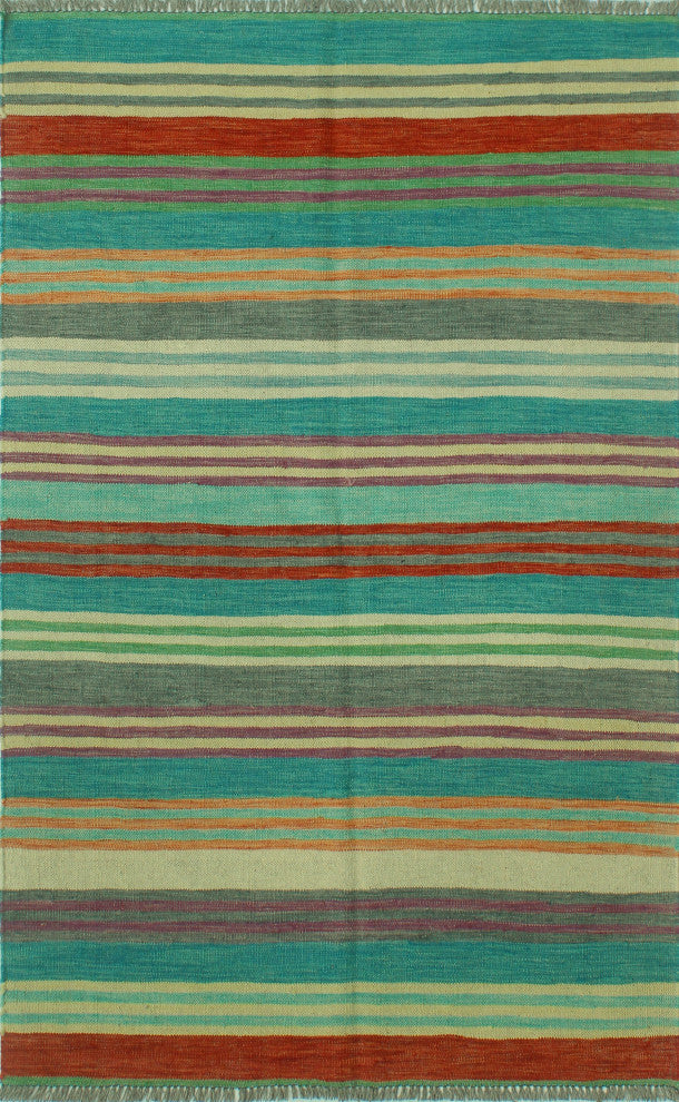 Winchester Kilim Mohidil Red/Green Rug, 3'10x6'3