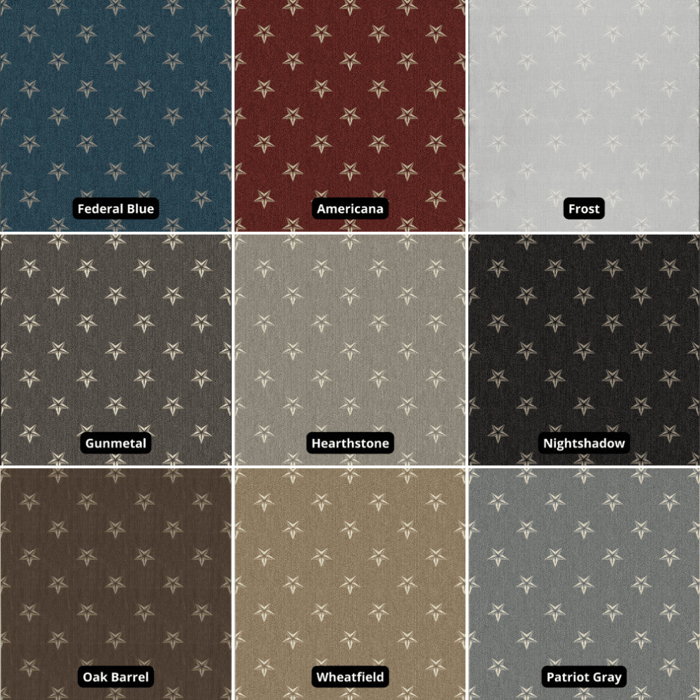 Star Pattern 3/8 Thick Indoor Area Rug Carpet, Americana, 4x8