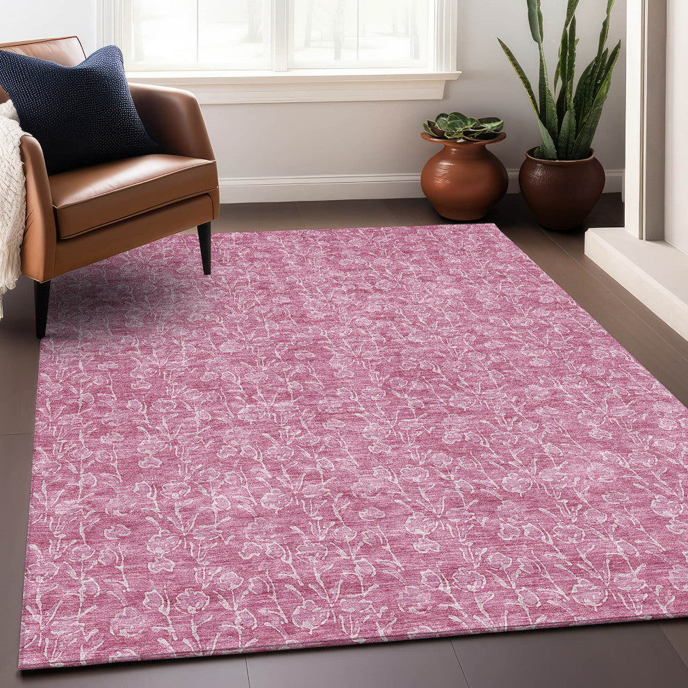 Premium Machine Washable Mayfield AMF691 Blush 9' x 12' Rug