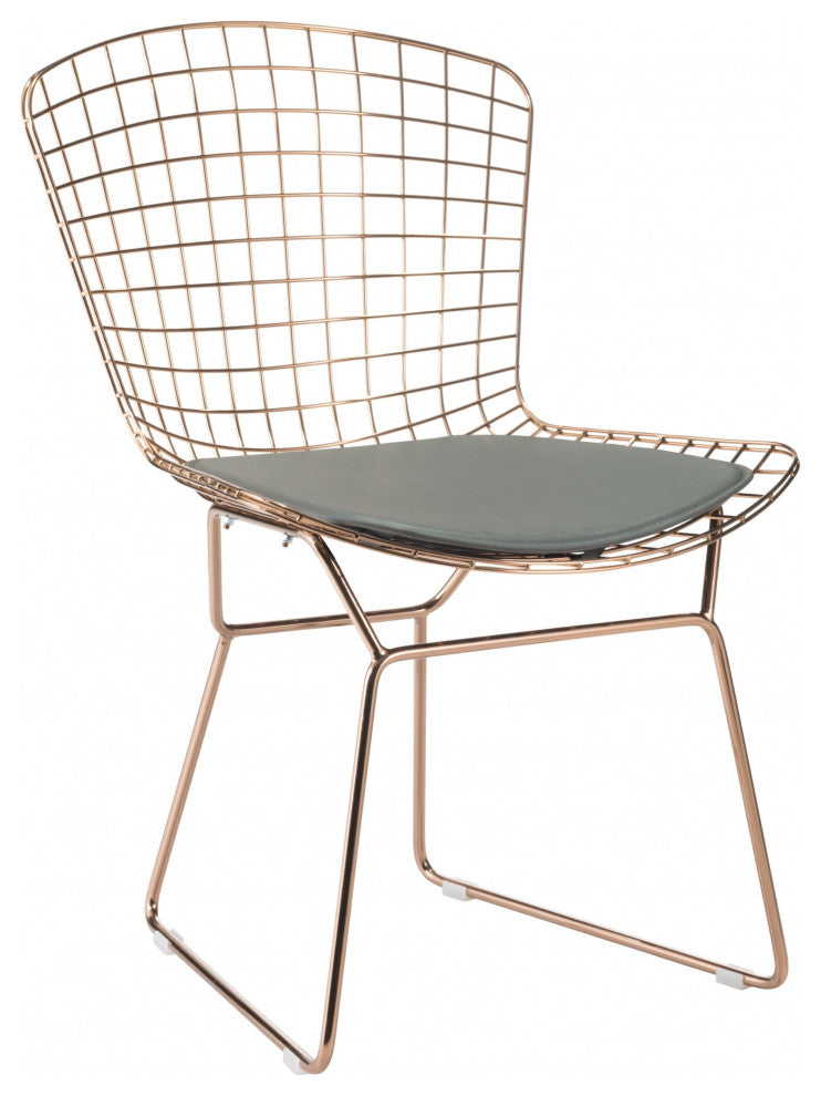 Gray Faux Leather Cushion Chair Pad