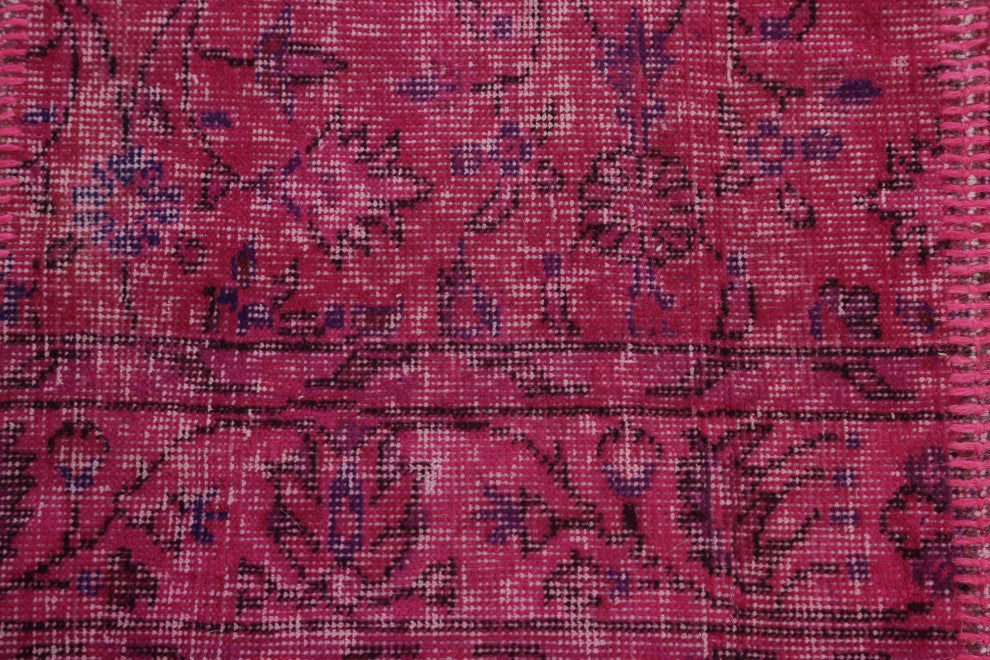 Vintage Over-dye Patchwork Turkish Area Rug Hand-tufted Wool Carpet 9x12
