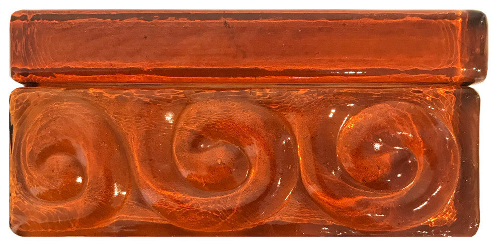 1x6 Flat Bar Hand Poured Glass Tile, Amber