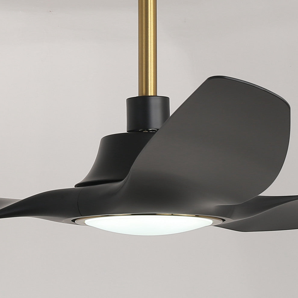 52-inch Modern Black LED Smart Ceiling Fan with Remote