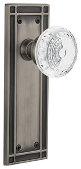 Mission Plate Double Dummy Crystal Meadows Knob, Antique Pewter, MISCME