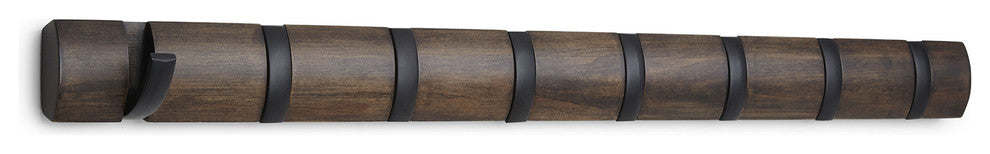 Flip 8-Hook Black, Walnut, 8 Hook