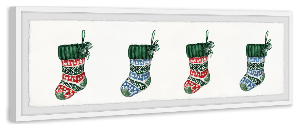 "Waiting for Santa" Framed Painting Print, 45x15