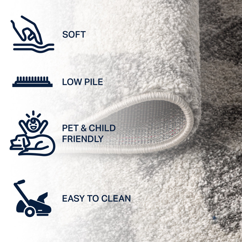 Aisha Moroccan Triangle Geometric Cream/Gray 8' Square Area Rug